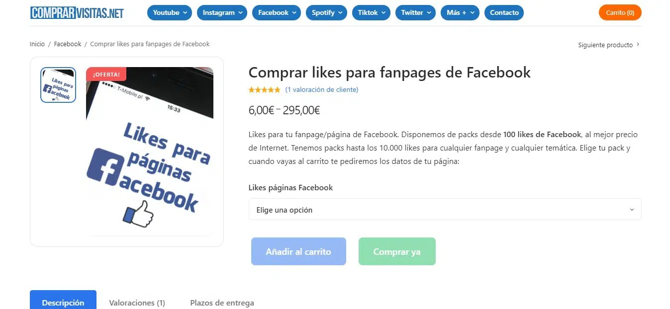 Comprar likes para páginas de Facebook al mejor precio